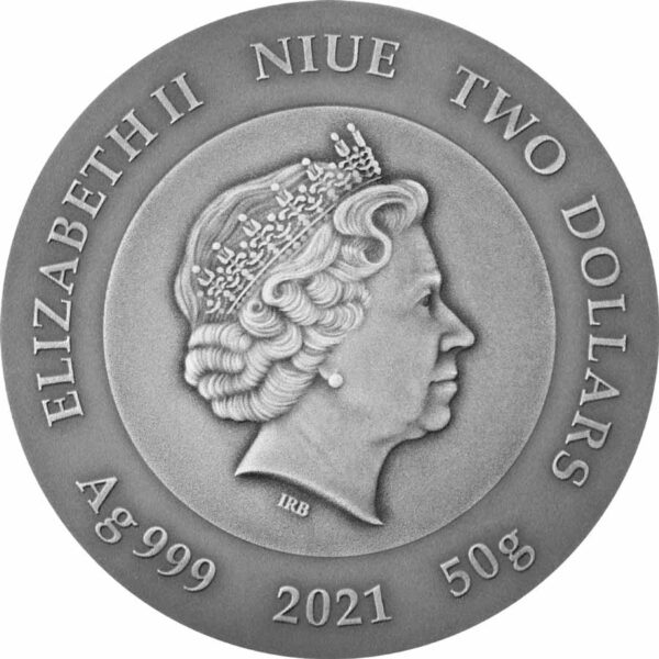 2021 Niue 50 Gram Crypto Mining Gilded Silver Coin