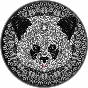 2021 Niue 2 Ounce Mandala Collection Panda Swarovski Crystal Colored Silver Coin