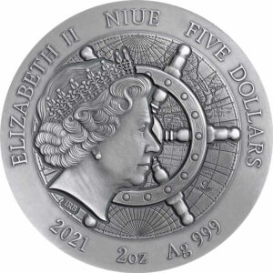 2021 Niue 2 Ounce Vasa Grand Shipwrecks High Relief Color Silver Coin