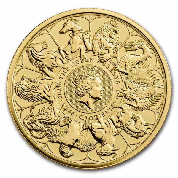 2021 Great Britain 1 Ounce Queen's Beasts Completer BU Gold Coin