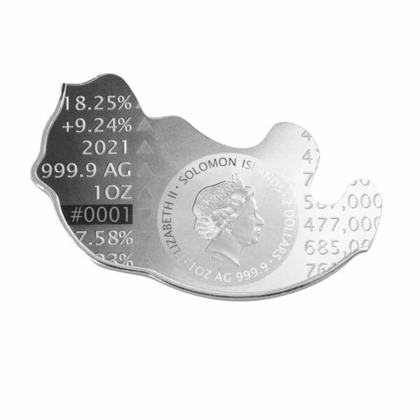 2021 Solomon Islands 1 Ounce Bear Shaped Silver Coin