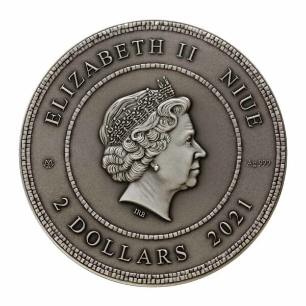 2021 Niue 2 Ounce Salvador Dali Mosaic High Relief Silver Coin