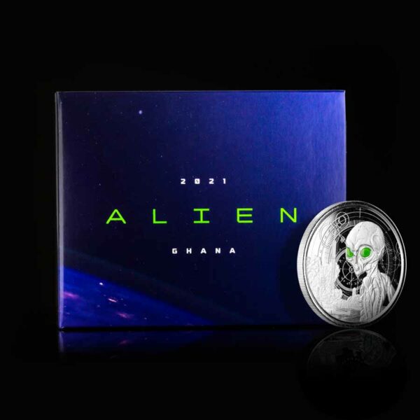 Ghana Alien UV Color Silver Proof Coin Set