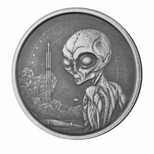 2021 Ghana 1 Ounce Alien Antique Silver Coin
