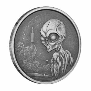 2021 Ghana 1 oz Alien Antique Finish Silver Coin