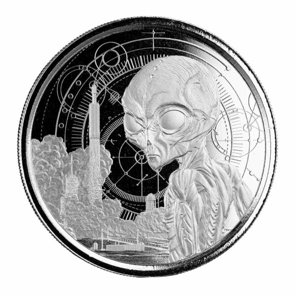 2021 Ghana 1 Ounce Alien BU Silver Coin