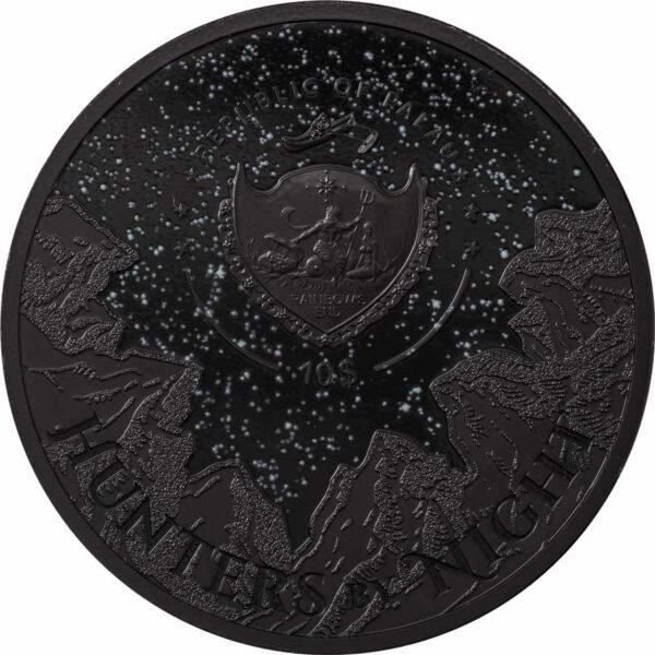 2021 Palau 2 Ounce Hunters by Night Eagle Owl Obsidian Silver Coin