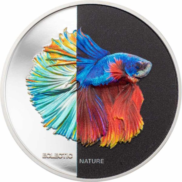 2021 Cook Islands 1 Ounce Eclectic Nature - Fighting Fish Ultra High Relief Silver Proof Coin