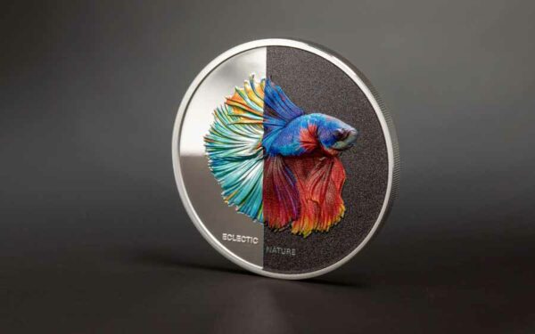 2021 Cook Islands Eclectic Nature - Fighting Fish Ultra High Relief Silver Proof Coin