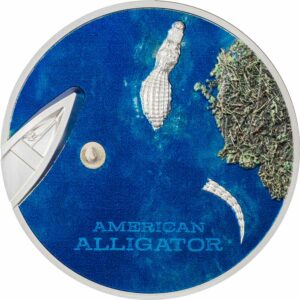 2022 Palau 1 Ounce American Alligator Ultra High Relief Color Silver Proof Coin