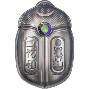 2021 Palau 1 Ounce King Tut Scarab Ultra High Relief Antique Finish Silver Coin