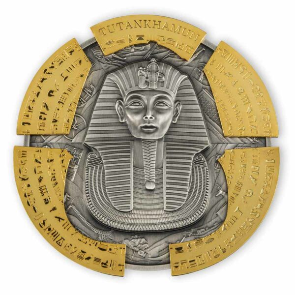 2022 Djibouti 1/2 Kilogram Tutankhamun Puzzle Antique Finish Silver Coin