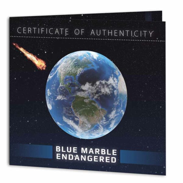 2022 Barbados 3 Ounce Endangered Blue Marble Meteorite Silver Coin
