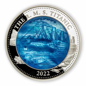 2022 Cook Islands 5 Ounce RMS Titanic Mother of Pearl Silver Proof Coin