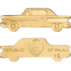 2021 Palau 1/2 Gram Golden Classic Car Shaped Silk Finish Gold Coin