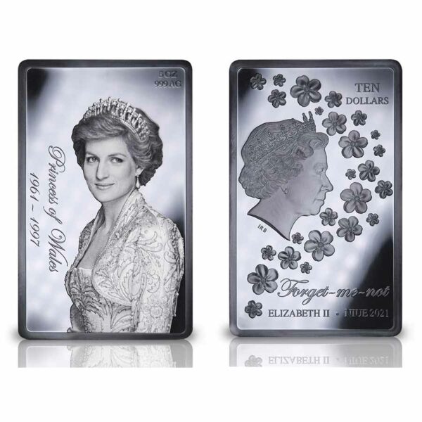 2021 Niue 5 Ounce Lady Diana 60th Birthday Black Proof Silver Coin