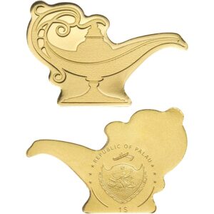 2021 Palau 1/2 Gram Golden Magic Lamp Shaped .9999 Silk Finish Gold Coin
