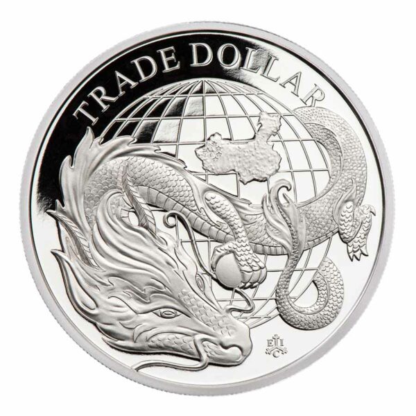 2021 St. Helena 1 Ounce Chinese Dragon Modern Trade Dollar Silver Proof Coin