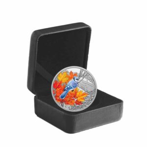 Colorful Birds - Blue Jay Color Silver Proof Coin