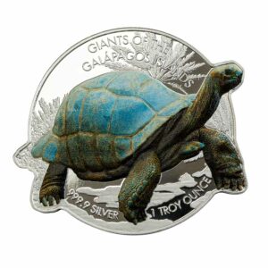 2021 Solomon Islands 1 Ounce Giants of the Galapagos Tortoise Reverse Proof Silver Coin
