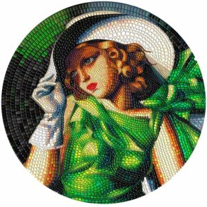 2021 Palau 3 Ounce Lempicka's Young Girl in Green Micromosaic Silver Coin