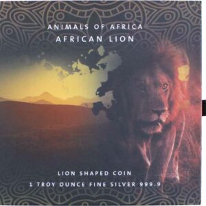 2021 Animals of Africa Lion Shaped Silver Coin
