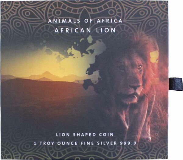 2021 Animals of Africa Lion Shaped Silver Coin