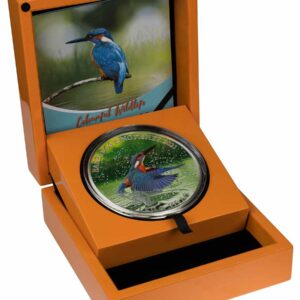 2021 Barbados 1 kg Colorful Wildlife Kingfisher Proof Like Silver Coin