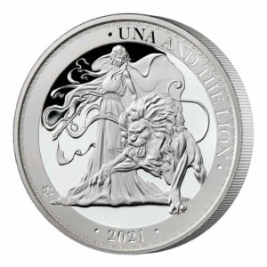 2021 St. Helena 2 Ounce Una & the Lion Silver Proof Coin