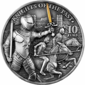 2021 Malta 2 Ounce Knights of the Past 10 Euro High Relief Silver Coin