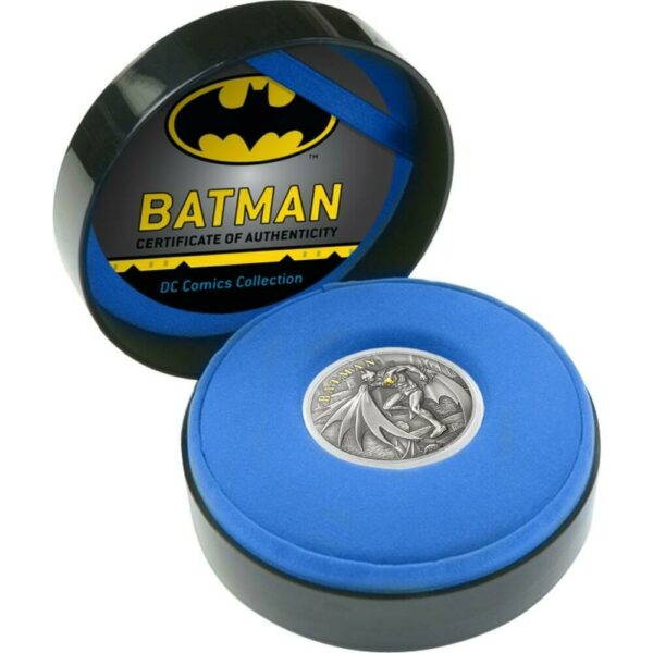 2021 Cook Islands Batman DC Comics Gilded Antique Finish Silver Coin