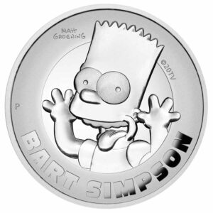 2022 Tuvalu 2 Ounce Bart Simpson High Relief Silver Proof Coin