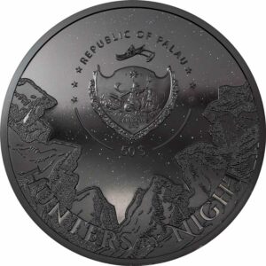 2022 Palau 1 kg Hunters by Night Eagle Owl Obsidian Silver Coin