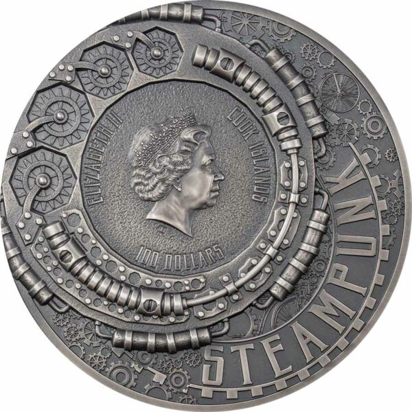 2022 Cook Islands 1 Kilogram Steampunk Ultra High Relief Silver Coin