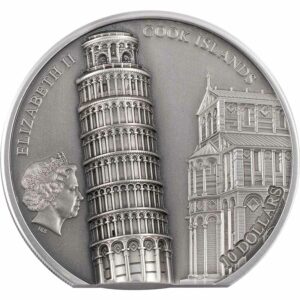 2022 Cook Islands 2 oz Leaning Tower of Pisa Ultra High Relief Silver Coin