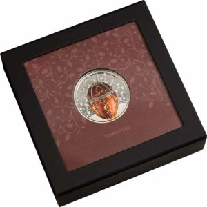 2022 Mongolia 2 oz Faberge Rosebud Egg Silver Proof Coin