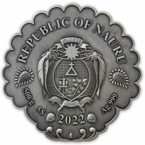 2022 Nauru 1/2 Kilogram The Peacock High Relief Silver Coin