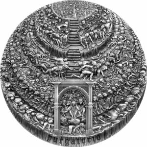 2021 Cameroon 5 Ounce Divine Comedy Purgatorio High Relief Antique Finish Silver Coin