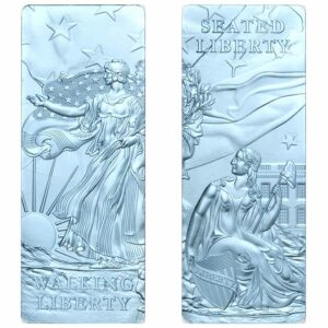 2022 Barbados 4 X 1 Ounce Lady Liberty Blue Ice Nano Silver Coin Collection