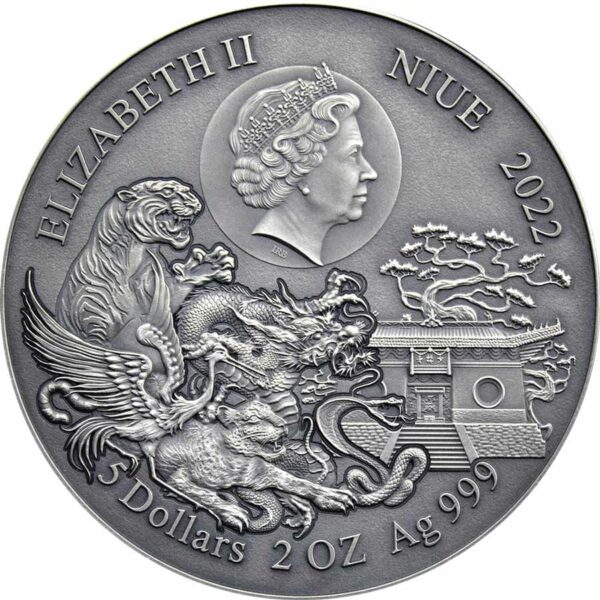 2022 Niue 2 oz Shaolin Snake Kung Fu Gilded High Relief Silver Coin