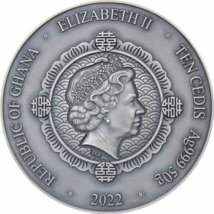 2022 Ghana 50 g Tiger & Dragon Color Silver Coin