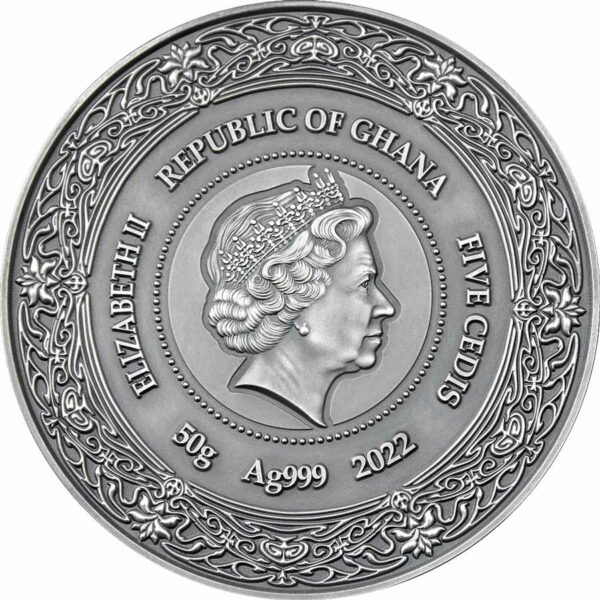2022 Ghana 50 Gram Shitala Goddess of Health Color Silver Coin