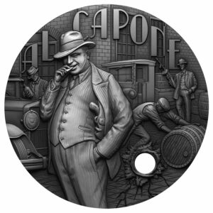 2021 Niue 2 Ounce Gangsters - Al Capone Ultra High Relief Antique Finish Silver Coin