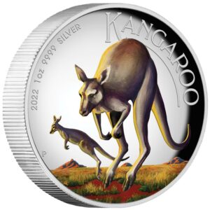 2022 Australian Kangaroo 1 oz Colored High Relief Silver Proof Coin