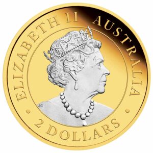 2022 Australia 2 Ounce Australian Kangaroo Reverse Gilded Silver Coin