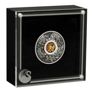 2022 Tuvalu Year of the Tiger Rotating Charm Antique Finish Silver Coin