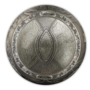 2022 Big 5 Rhino 1 Kilo Spherical Antique Finish Silver Coin
