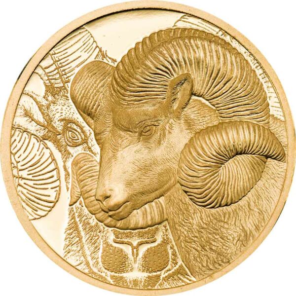 2022 Mongolia 1/10th Ounce Magnificent Argali Gold Proof Coin