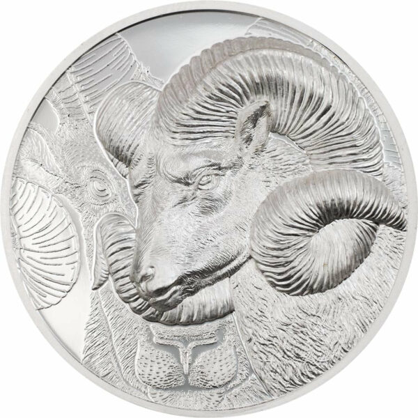 2022 Mongolia 1 Ounce Magnificent Argali Ultra High Relief Silver Proof Coin