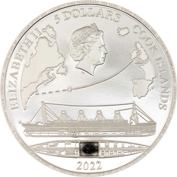 2022 Cook Islands 1 Ounce Titanic Recovered Inset Silver Proof Coin
